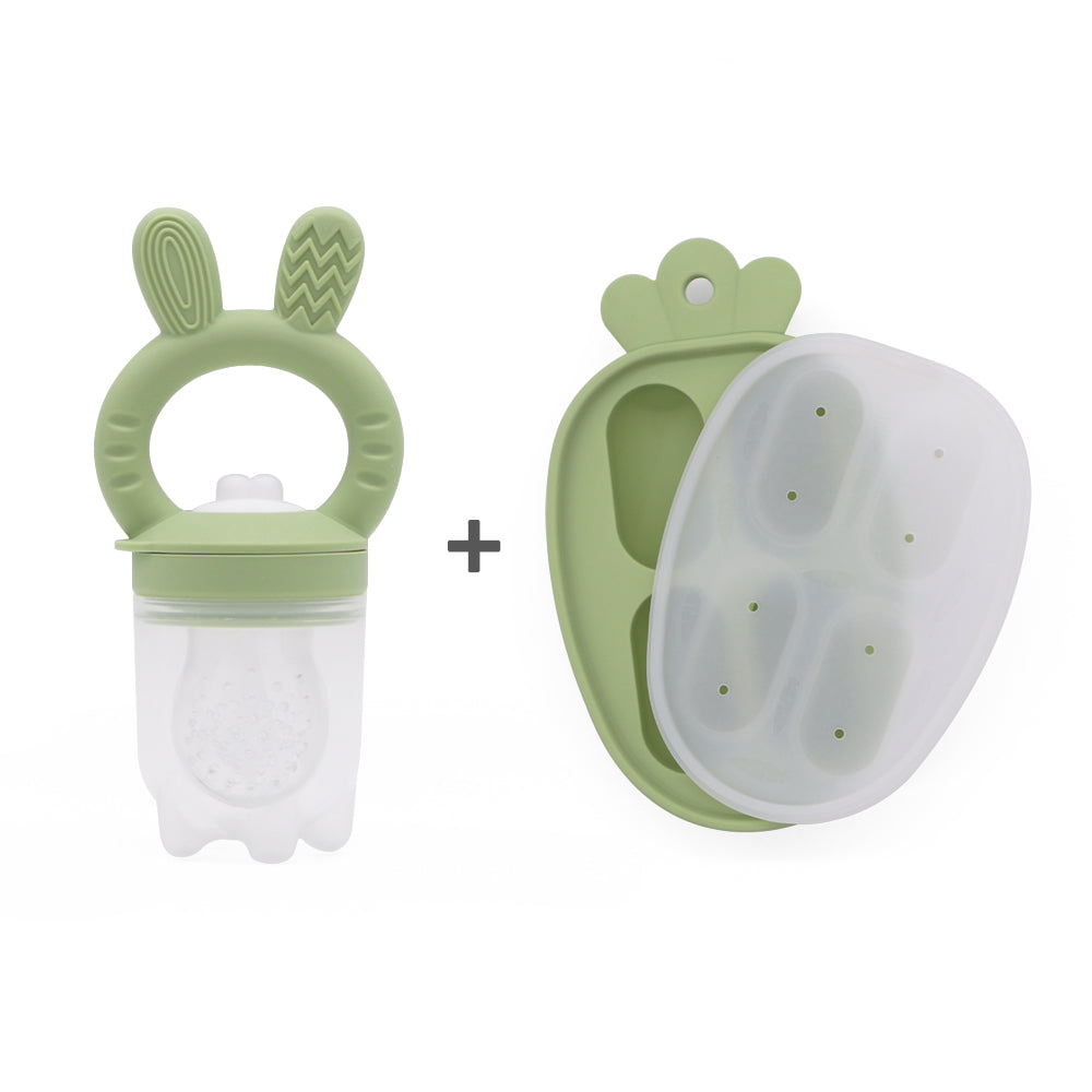 Biomom Bunny Feeder & Nibble Tray Set (6 Colors) - Pupsik Singapore