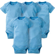 Gerber Short Sleeve Premium Onesies, 5pk - Blue (2 Sizes)