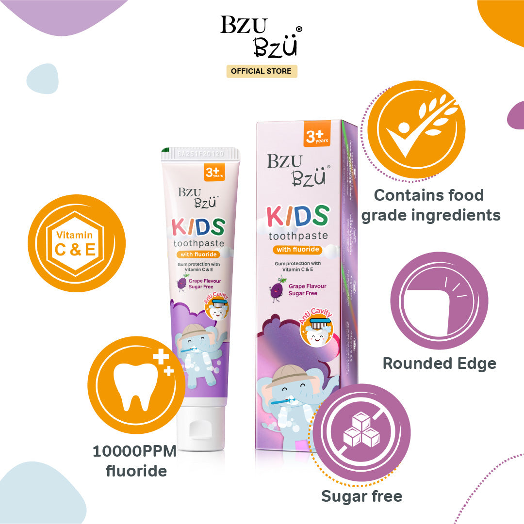 BZU BZU Kids Oral Care Travel Kit - Grape Toothpaste + Blue Toothbrush (Exp 01/27)