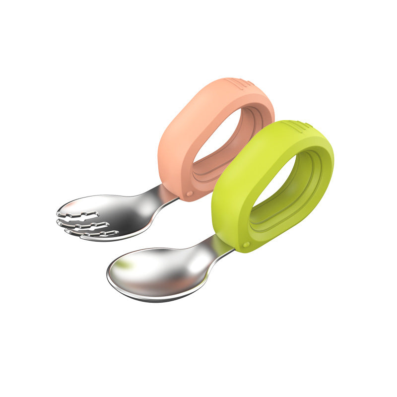 Biomom Tiny Grubs Stainless Steel Fork and Spoon Set with Case (2 Colors) - Pupsik Singapore