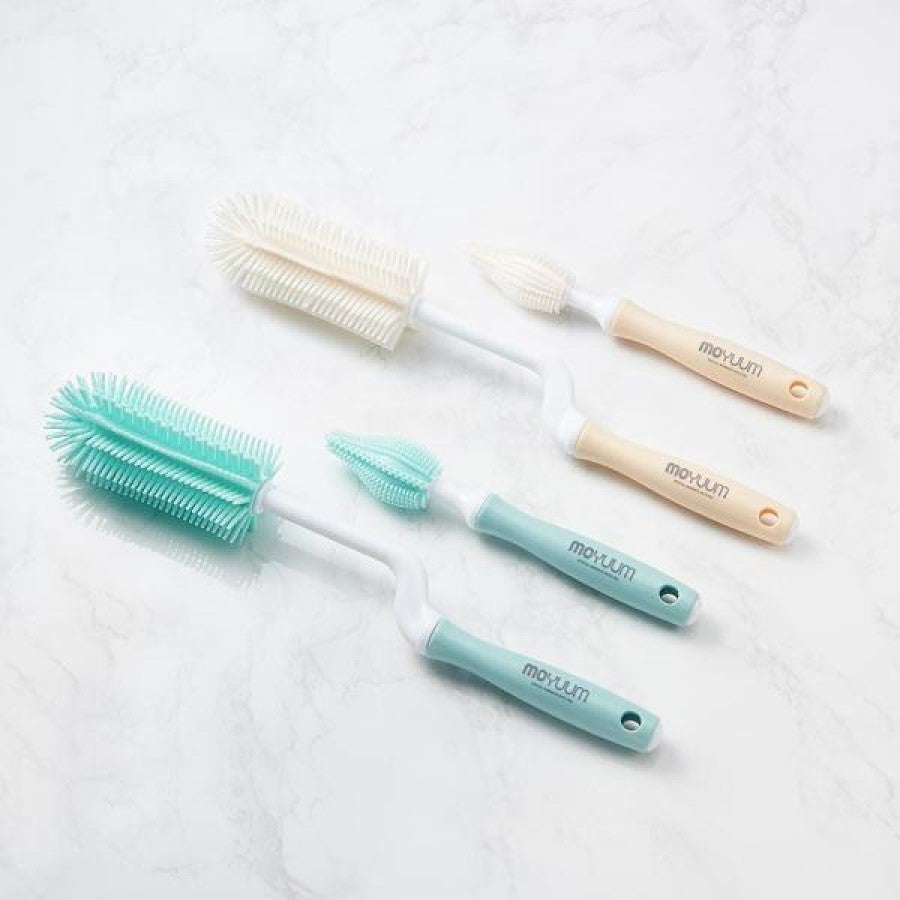 Moyuum Baby Bottle Silicone Brush Set, 2pk (3 Colours)