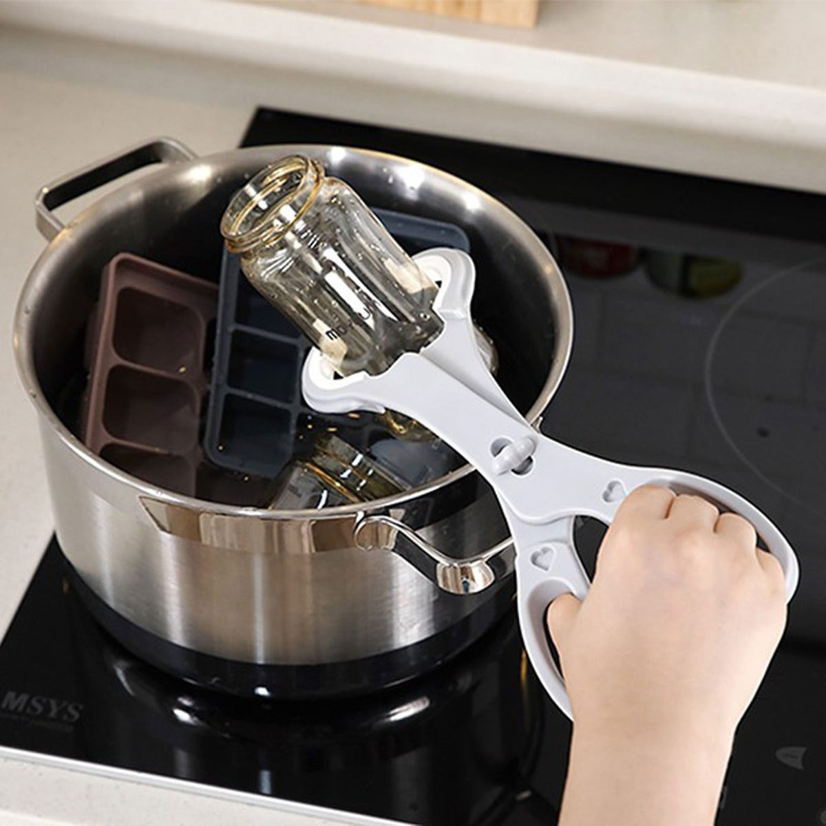 Moyuum Wide Sterilizing Bottle Tongs -  Cool Grey