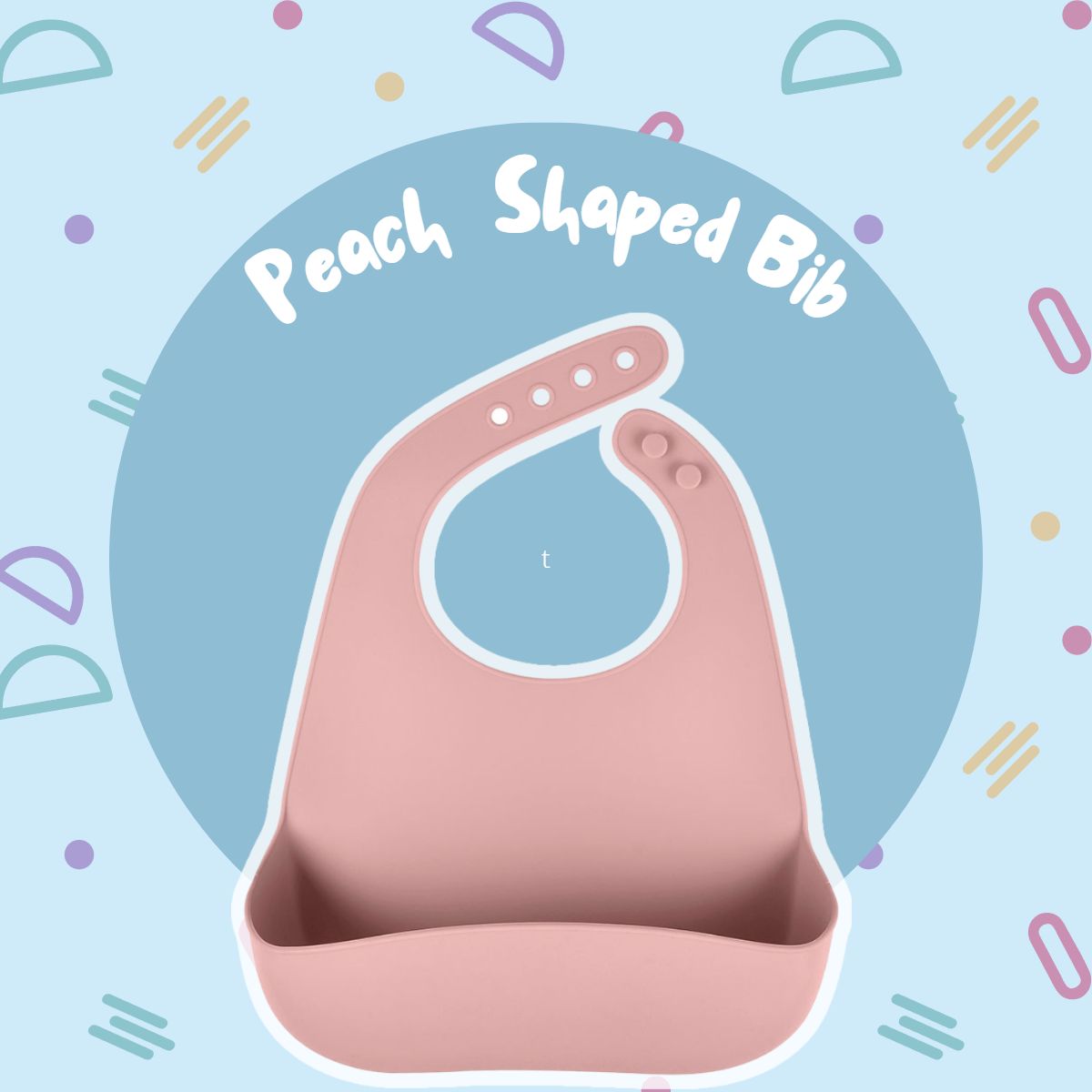 Biomom Silicone Peach-Shaped Baby Bib (5 Colors)