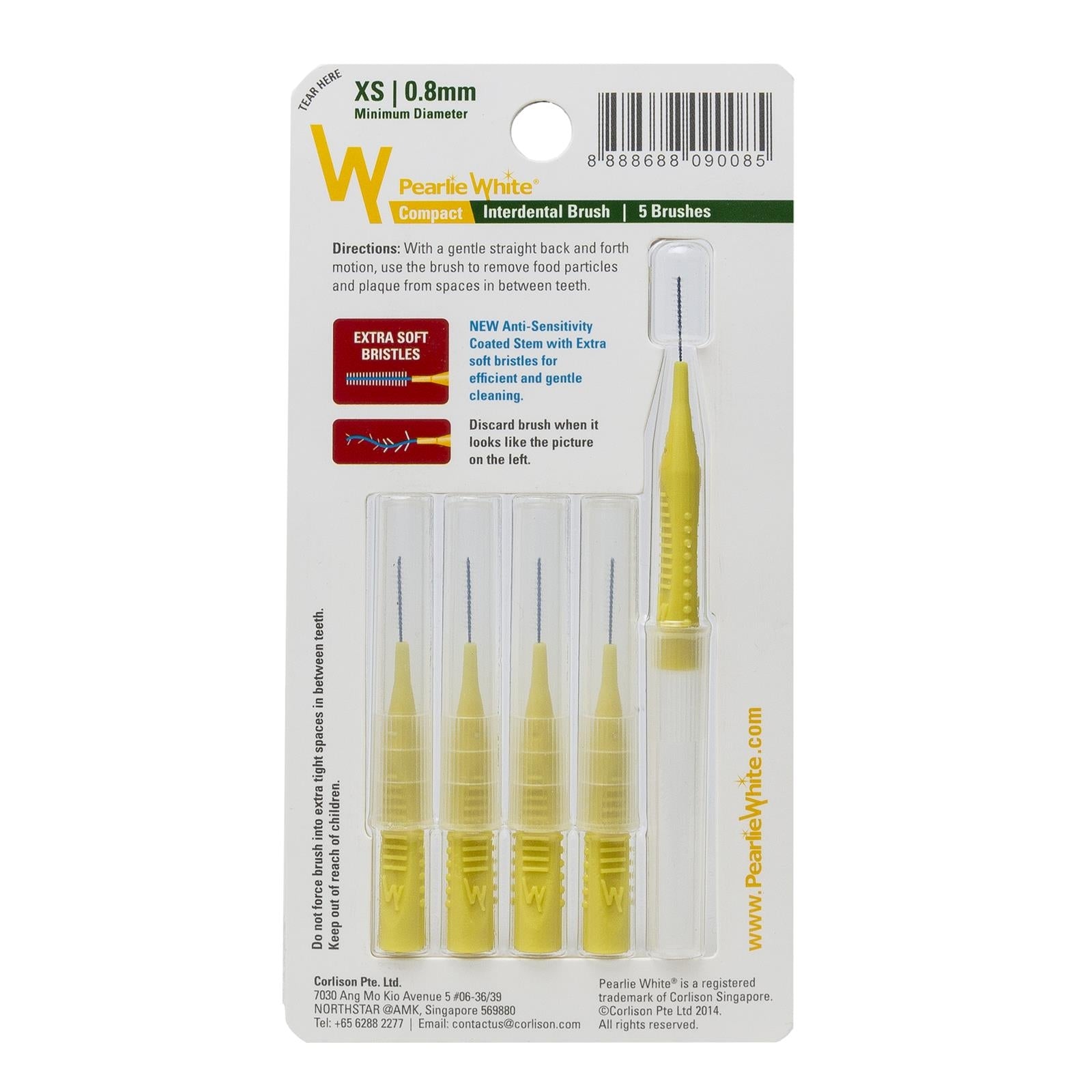 Pearlie White Compact Interdental Brushes (5pc) (5 Sizes) - Pupsik Singapore