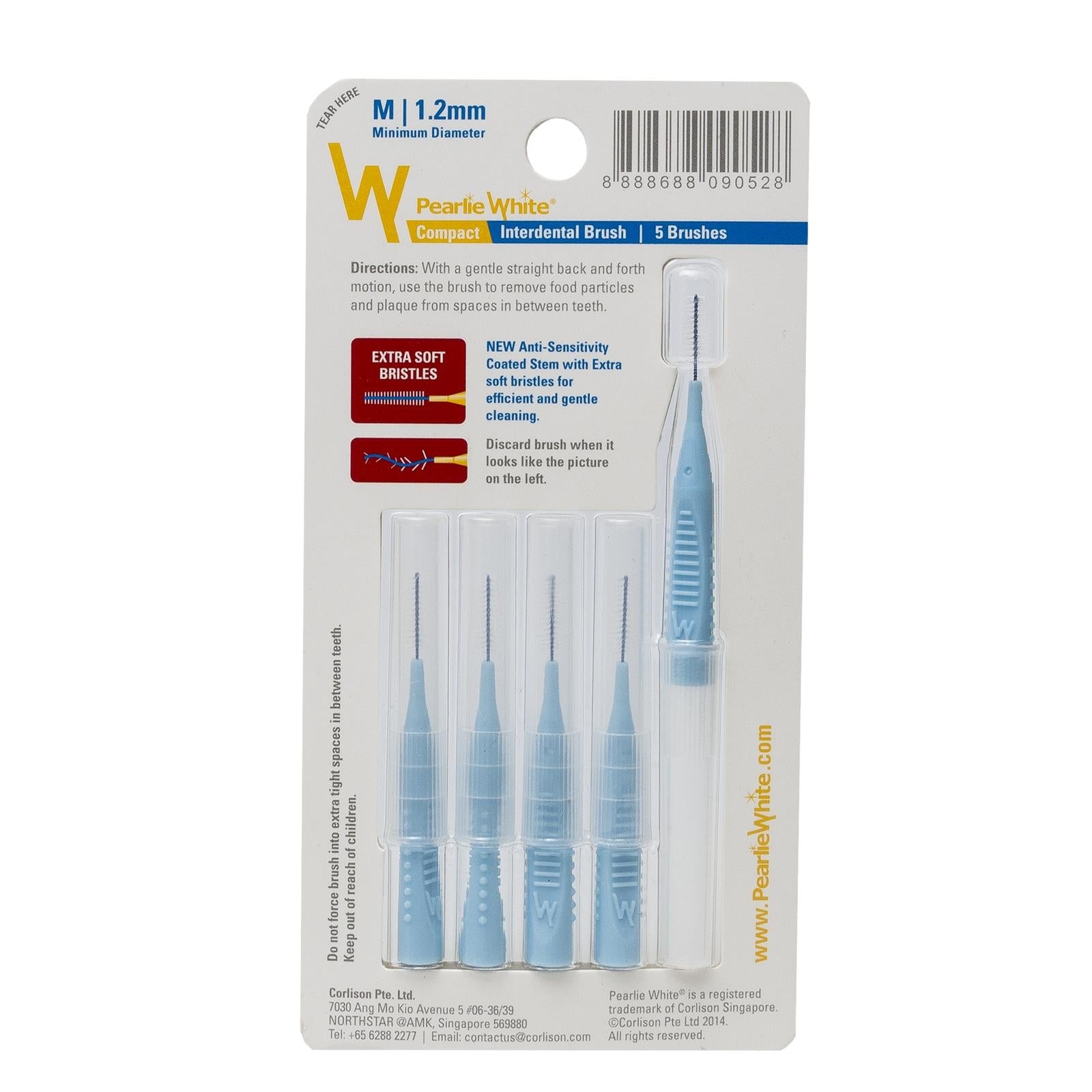Pearlie White Compact Interdental Brushes (5pc) (5 Sizes) - Pupsik Singapore