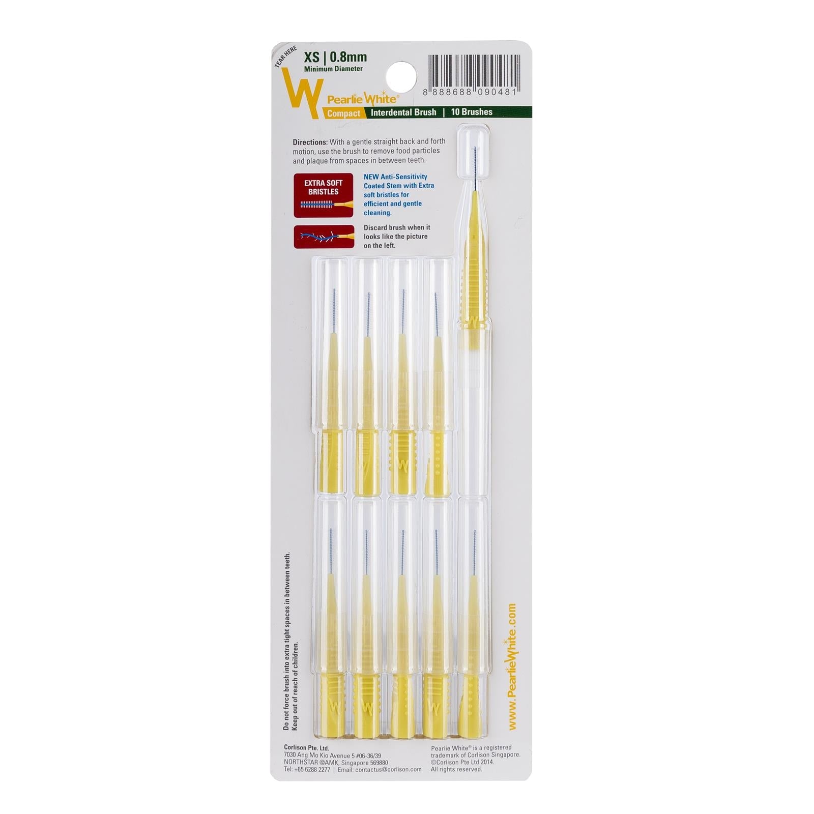 Pearlie White Compact Interdental Brushes (10pc) (4 Sizes)