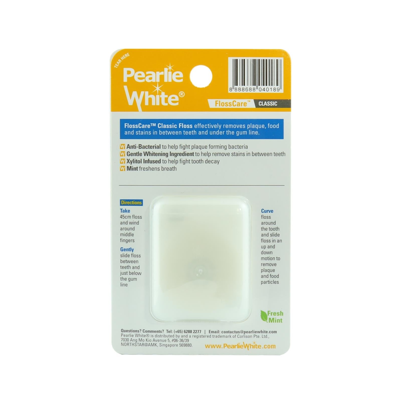 Pearlie White FlossCare Classic Waxed Mint Floss (100m) - exp 04/26