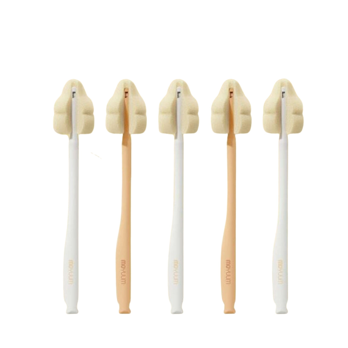 Moyuum Long-Handle Baby Bottle and Nipple Sponge Brush Set, 5pk
