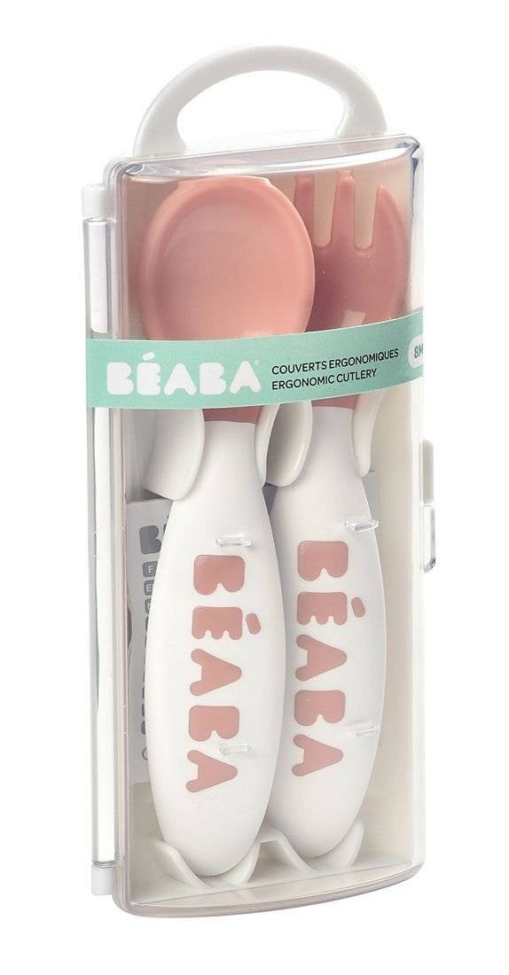 Beaba Second Stage Ergonomic Cutlery Set (3 Colours) - Pupsik Singapore