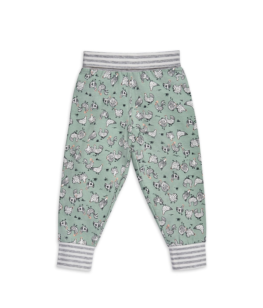 Love to Dream Kids Long Sleeve Pyjamas Set - Chicken Run Olive (2 Sizes)