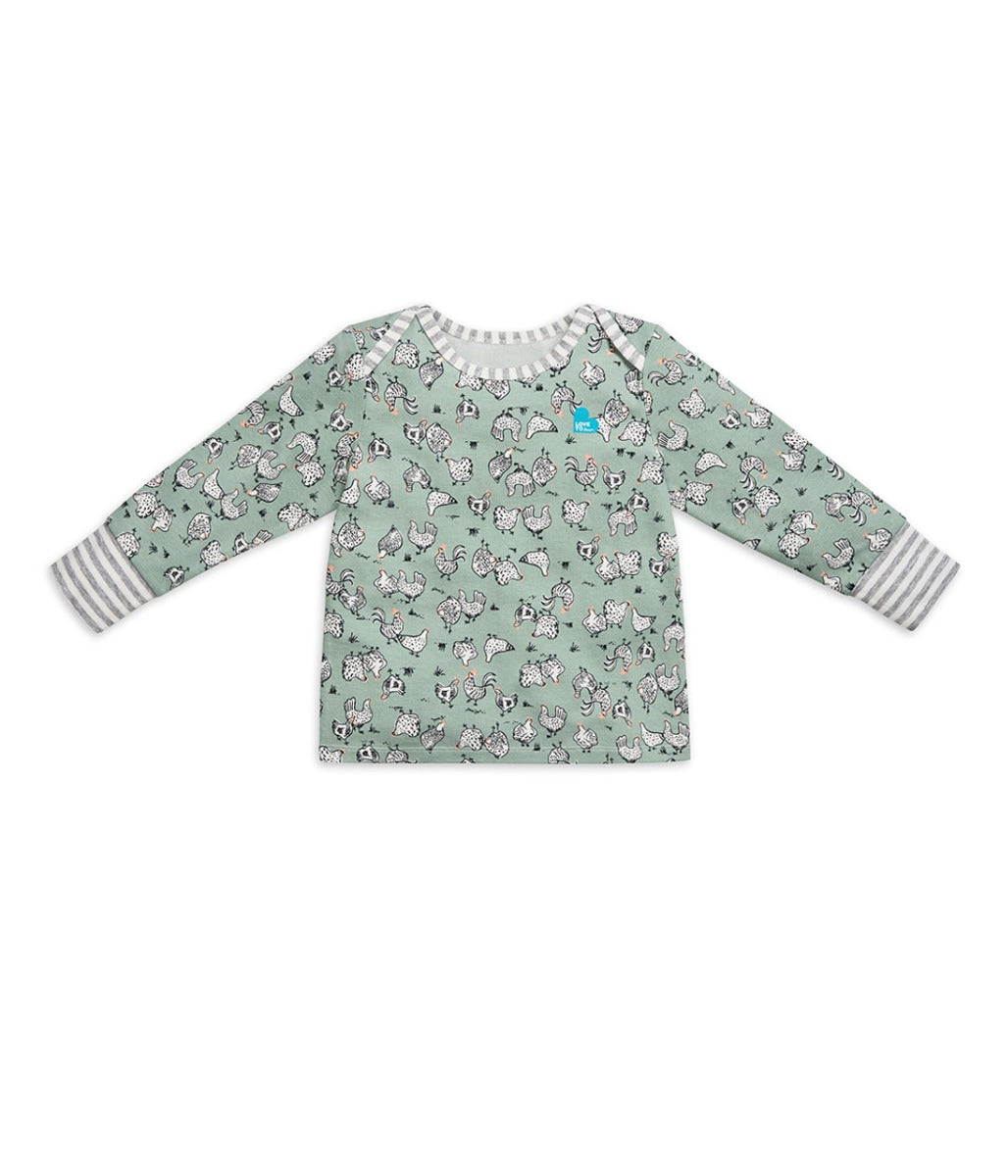 Love to Dream Kids Long Sleeve Pyjamas Set - Chicken Run Olive (2 Sizes)