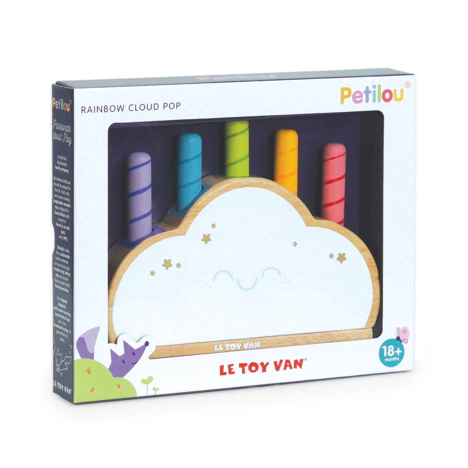 Le Toy Van Rainbow Cloud Pop Wooden Sorter