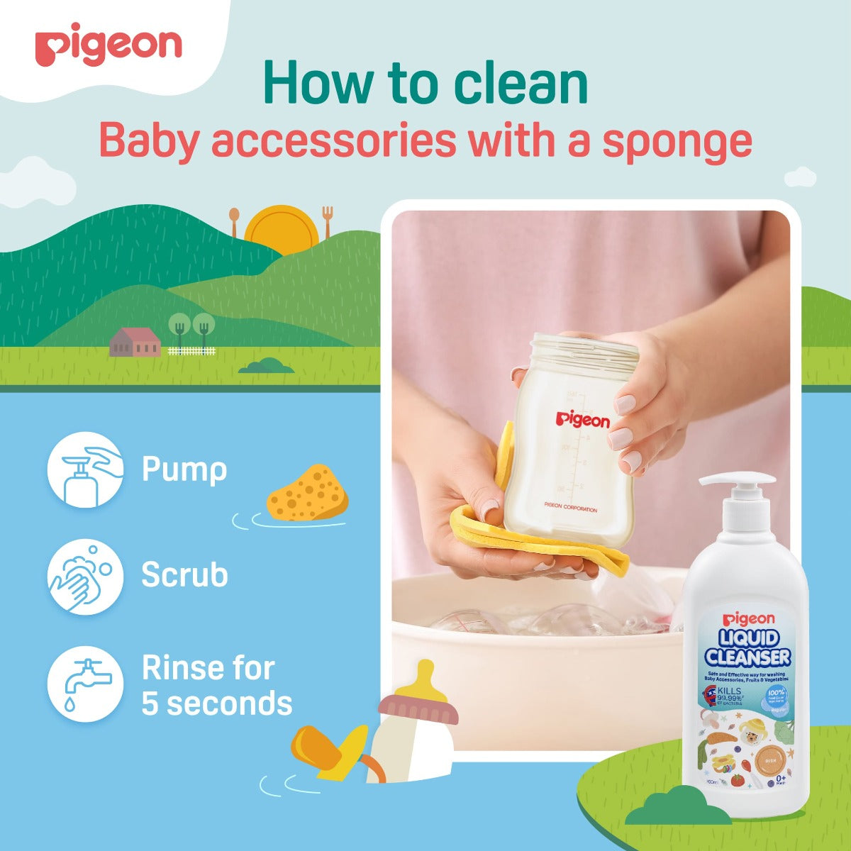 Pigeon Liquid Cleanser, 200ml - Regular (Exp 05/28)