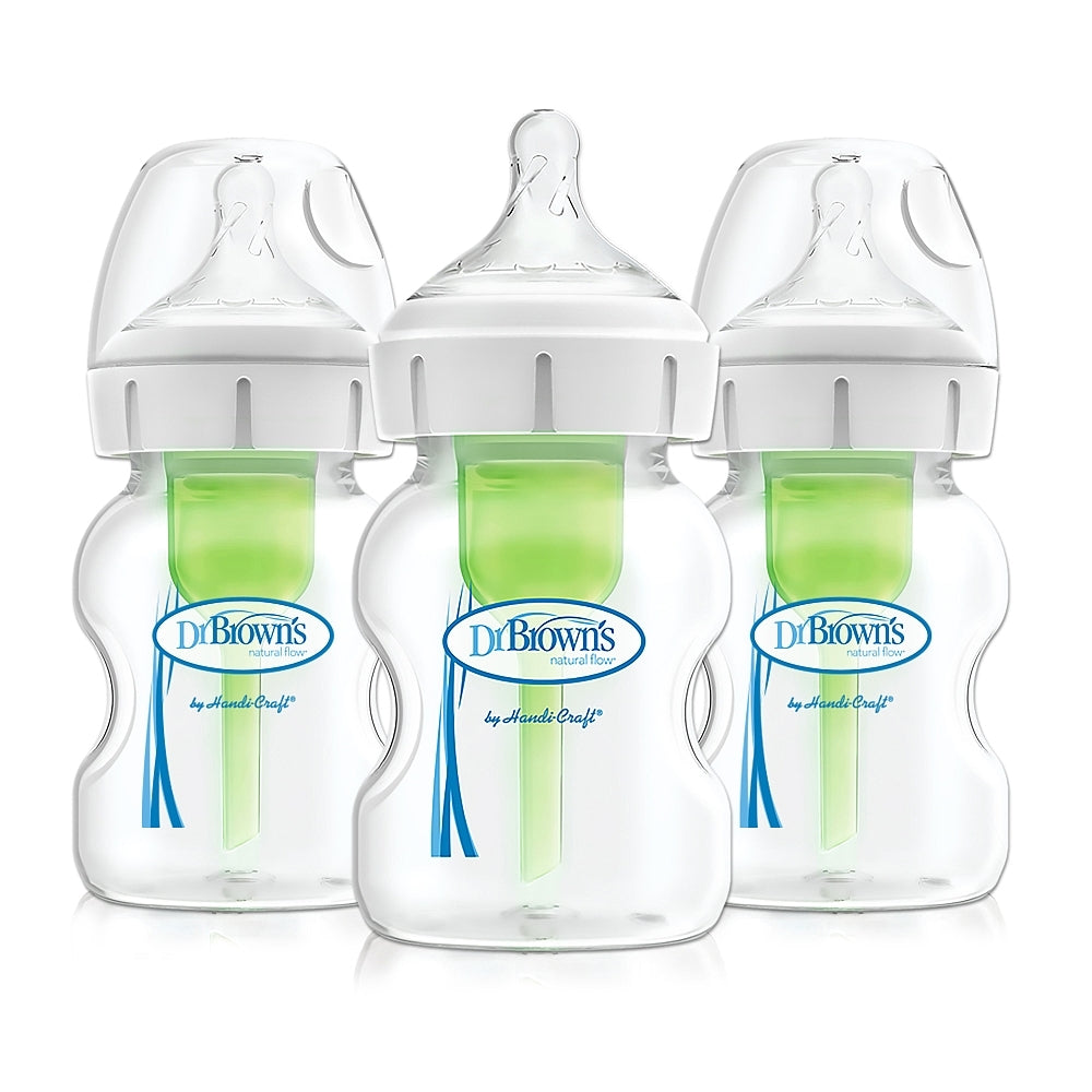 Dr. Brown's Options+ PLUS Wide-Neck Baby Bottle, 5oz (Level 1 Nipple) (3 pack)