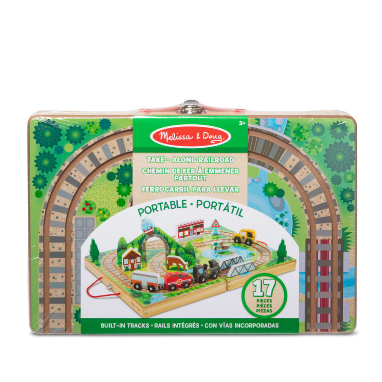Melissa & Doug Take-Along Railroad Wooden Play Set
