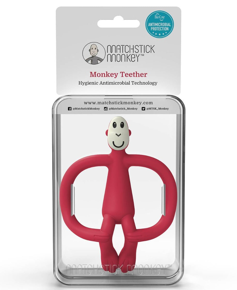 Matchstick Monkey Original Teething Toy & Gel Applicator - Grey