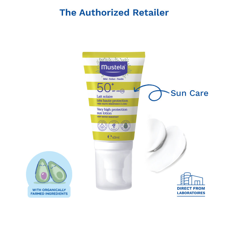 Mustela SPF 50 Sun Protection Baby Sunscreen Lotion, 40ml (exp 10/27)