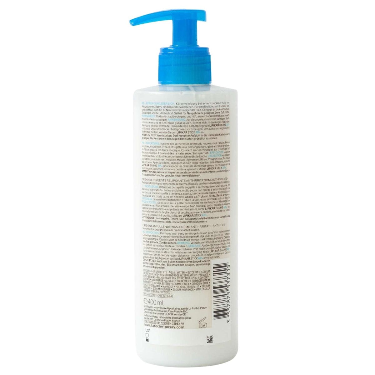 La Roche-Posay Lipikar Syndet AP+ Lipid-Replenishing Cream Wash (400ml) - Made in France - Exp 01/27