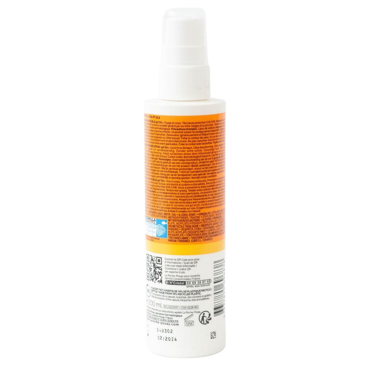 La Roche-Posay Anthelios Invisible Sunscreen Spray, SPF50 (200ml) - Made in France - Exp 01/26
