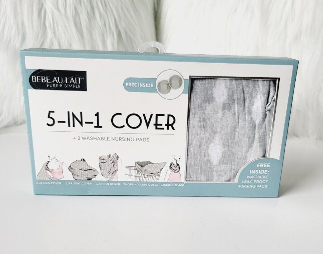 Bebe Au Lait 5 in 1 Nursing Cover w/ Reusable Nursing Pads - Shibori