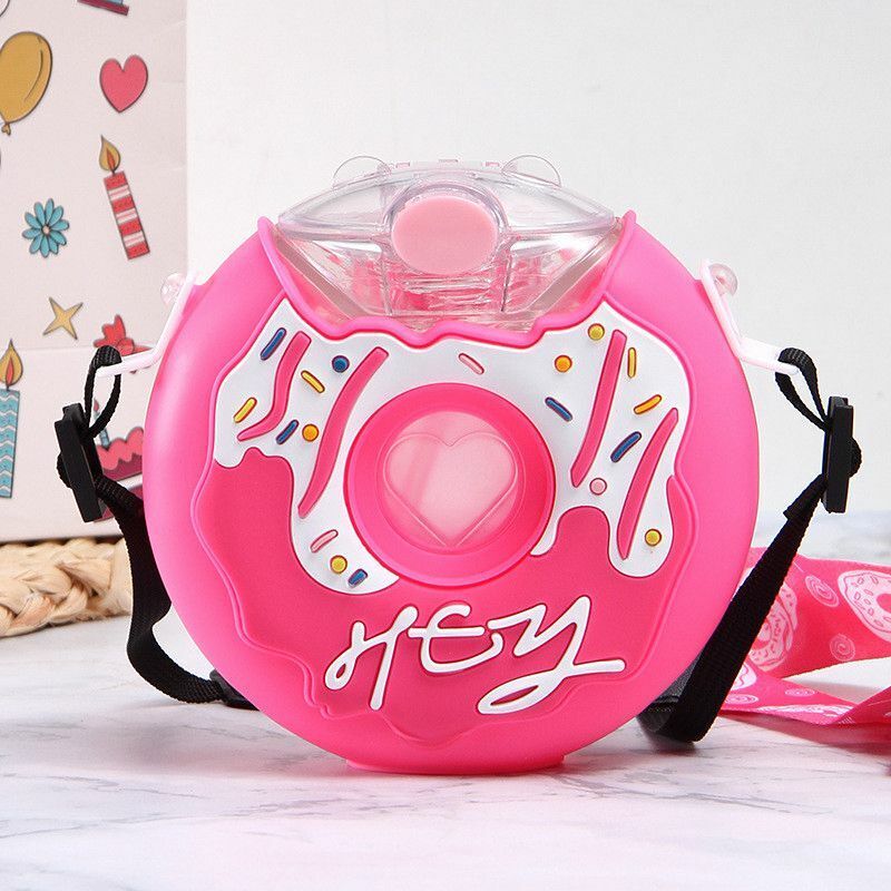 Biomom Donut Tritan Straw Drinking Bottle with Straps, 380ml (5 Designs) - Pupsik Singapore