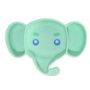 Biomom Baby Silicone Elephant Divided Suction Plate - Mint