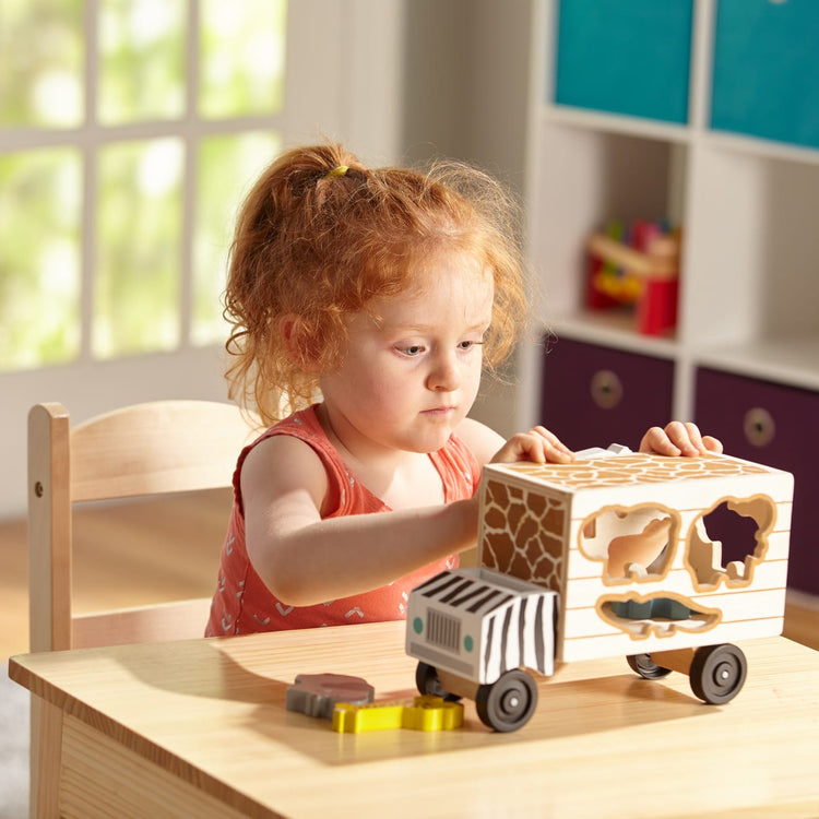 Melissa & Doug Animal Rescue Wooden Shape-Sorting Truck