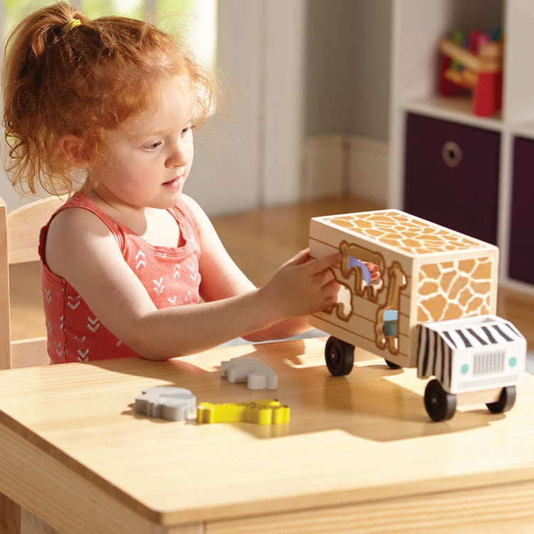 Melissa & Doug Animal Rescue Wooden Shape-Sorting Truck