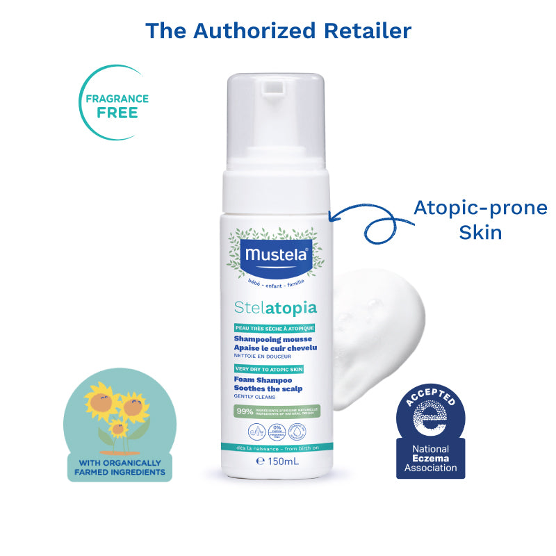 Mustela Stelatopia Foam Shampoo, 150ml (exp 03/27)
