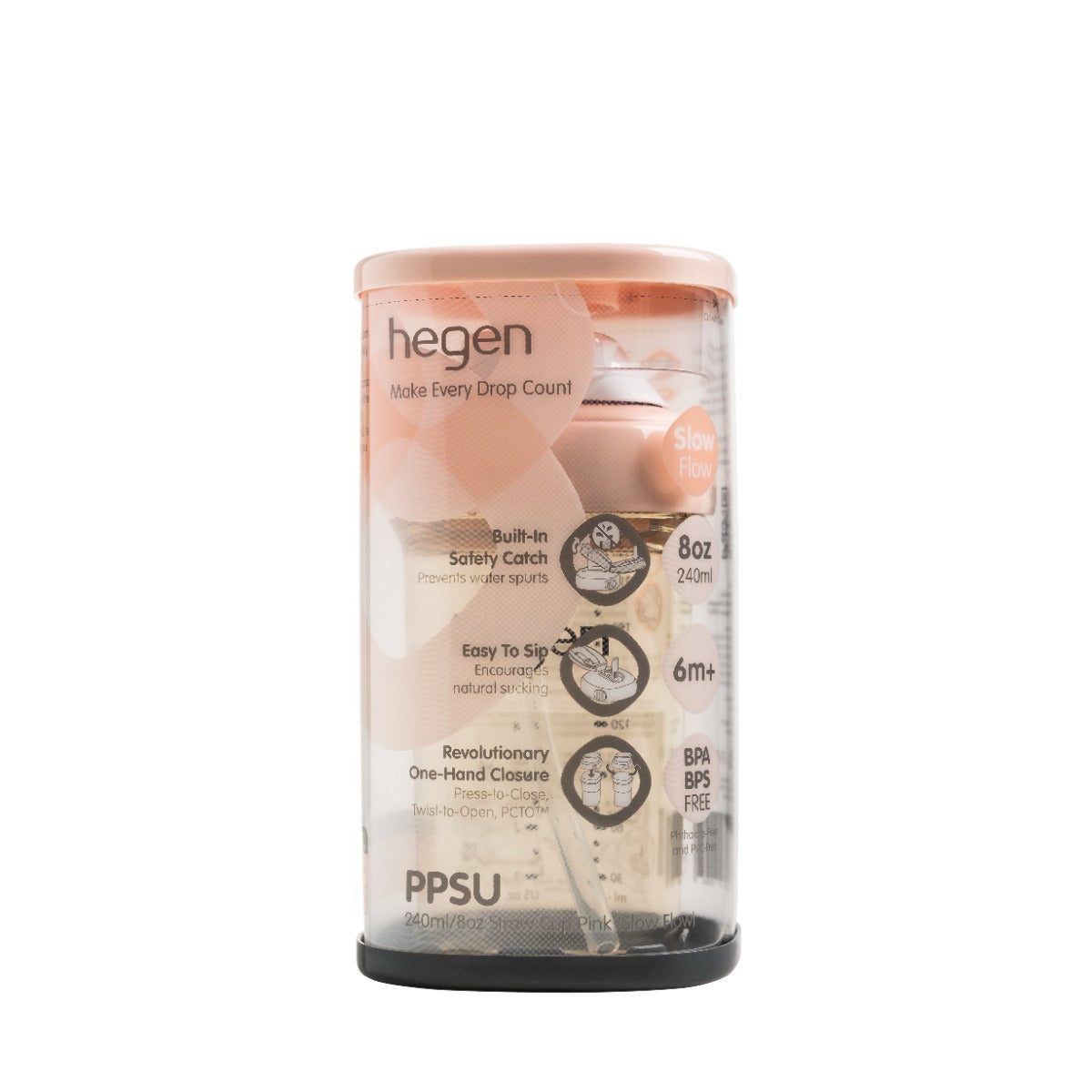 Hegen PCTO™ Straw Cup PPSU, 240ml/8oz - Slow Flow (4 Colors) - Pupsik Singapore