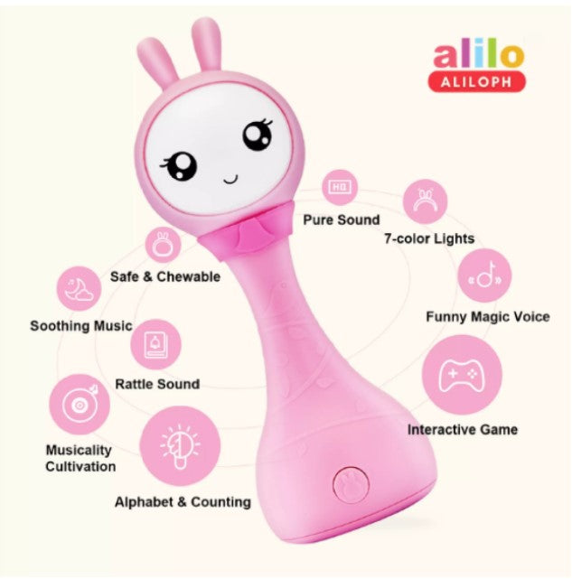 Alilo Yoyo Shake & Tell Interactive Rattle - Pink