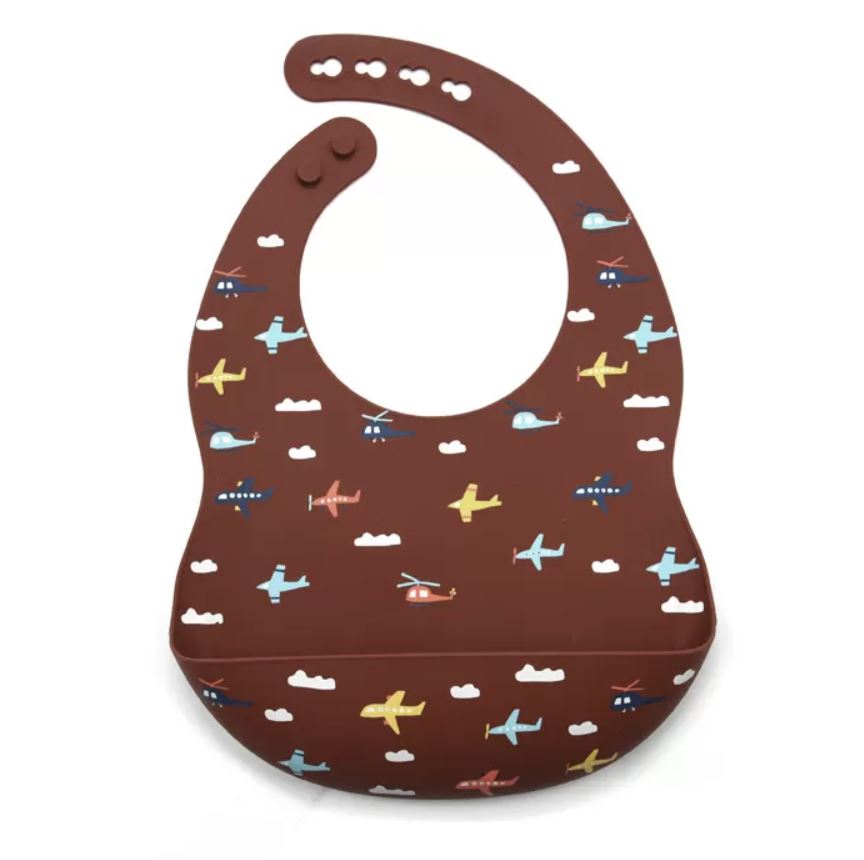 Biomom Silicone Round Baby Bib (11 Designs) - Pupsik Singapore
