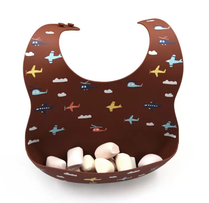 Biomom Silicone Round Baby Bib (11 Designs) - Pupsik Singapore