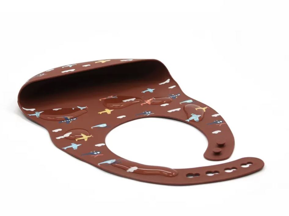 Biomom Silicone Round Baby Bib (11 Designs) - Pupsik Singapore