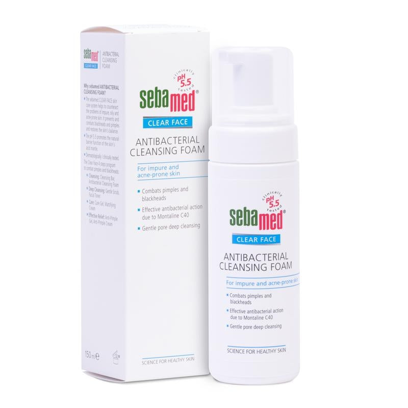 Sebamed Antibacterial Clear Face Cleansing Foam, 150ml - exp 08/27