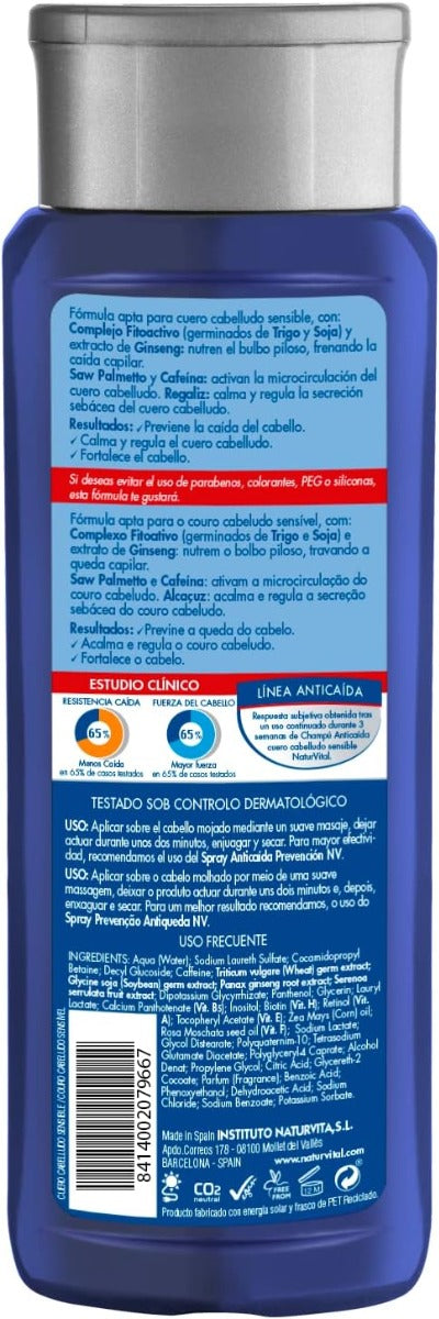 NaturVital Hair Loss Shampoo for Sensitive Scalp, 300ml (Exp 04/29)