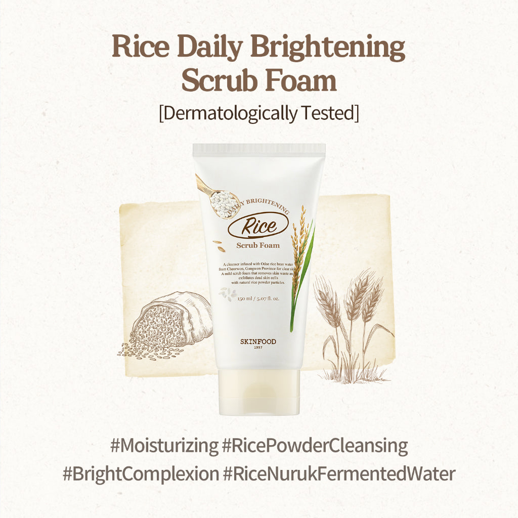 Skinfood Rice Daily Brightening Scrub Foam, 150ml (Exp 12/26)