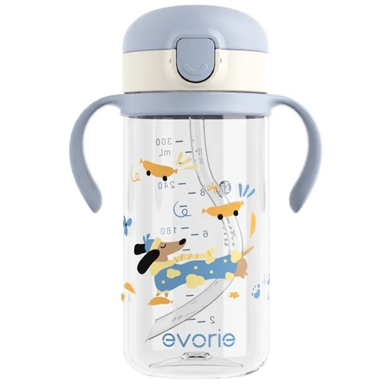 Evorie Tritan Kids Straw Water Bottle Mug, 300ml (21 Designs)