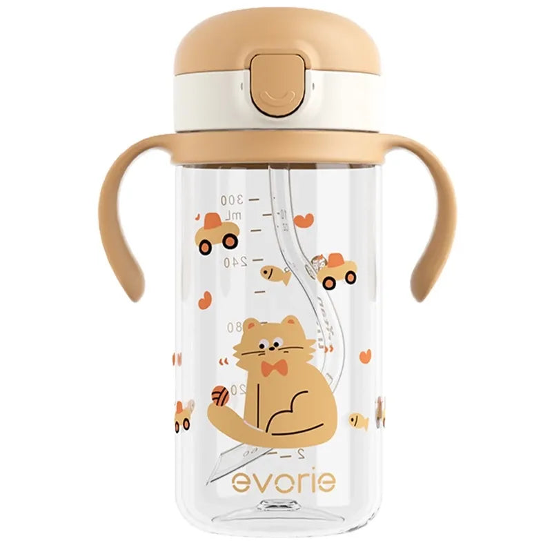 Evorie Tritan Kids Straw Water Bottle Mug, 300ml (21 Designs)