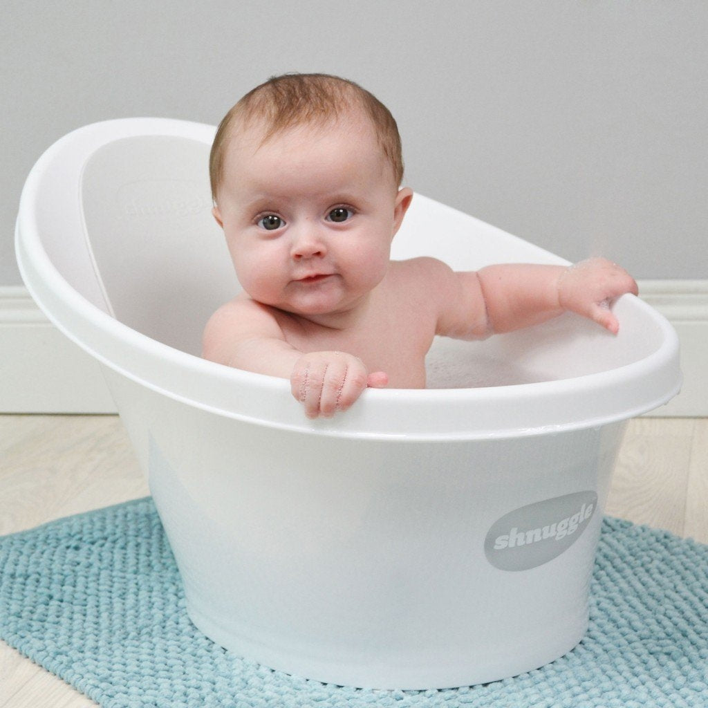 Shnuggle Baby Bath Tub with Plug & Foam Backrest (6 Colors)