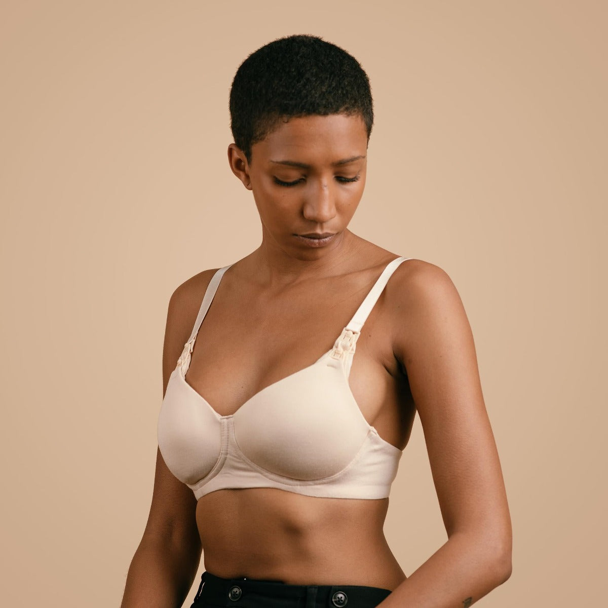 Simple Wishes Fixed Padding Nursing And Pumping T-Shirt Bra - Sunkissed Rose (6 Sizes)