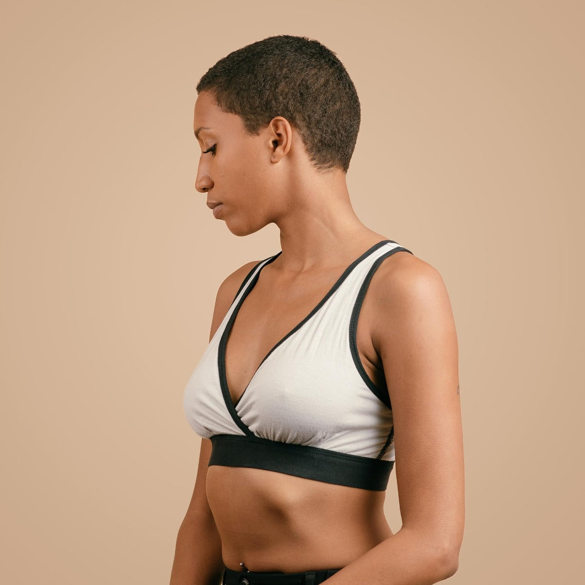 Simple Wishes Reversible Lounge & Sleep Nursing Bra - Black Grey Violet