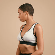 Simple Wishes Reversible Lounge & Sleep Nursing Bra - Black Grey Violet