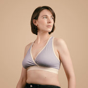 Simple Wishes Reversible Lounge & Sleep Nursing Bra - Sunkissed Rose/Lavender Grey=