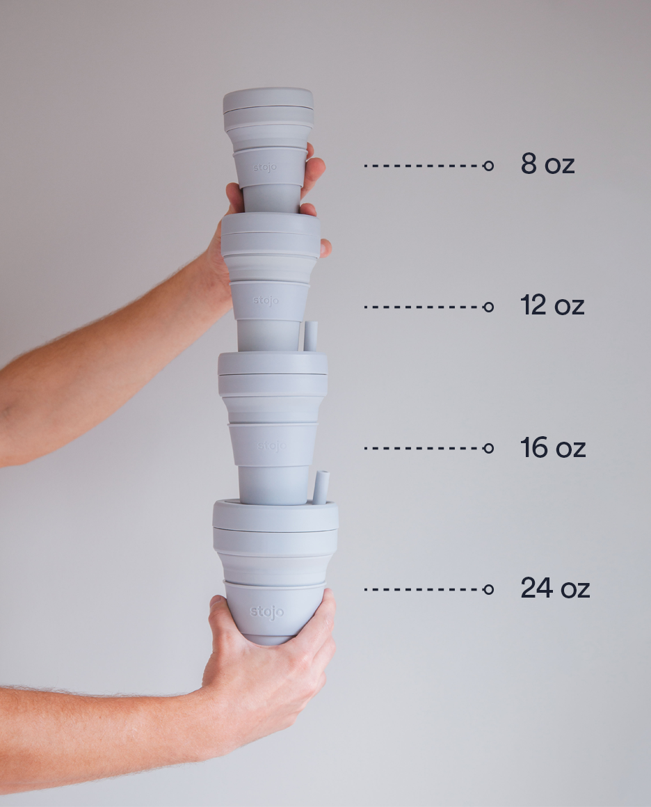 Stojo Silicone Collapsible Cup (16oz - Grande Size) - Carbon - Pupsik Singapore