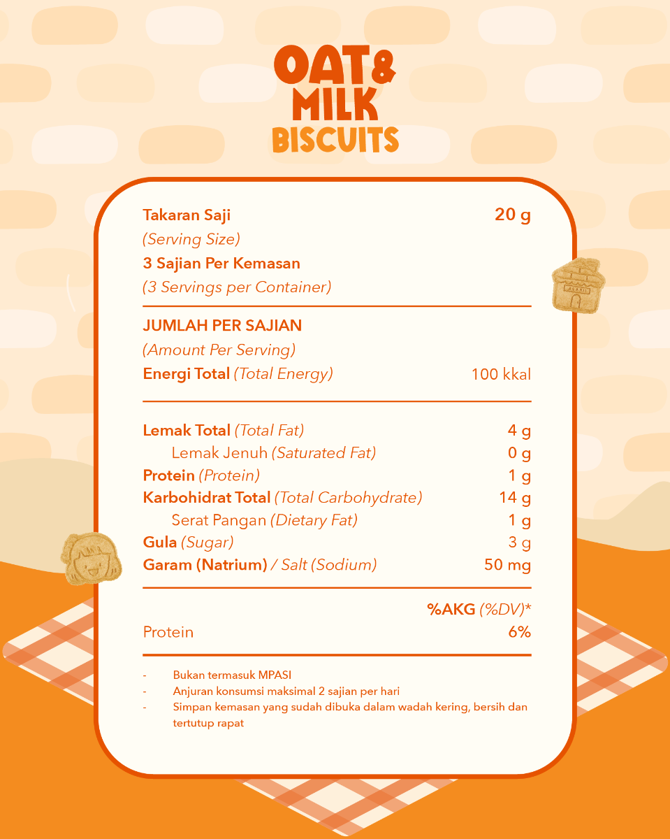 Alamii Multigrain Biscuits Oat & Milk, 60g x 2pk (Exp 06/26)