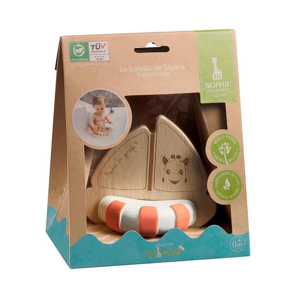 Sophie the Giraffe So' Pure Boat Bath Toy - Rubber/Wood