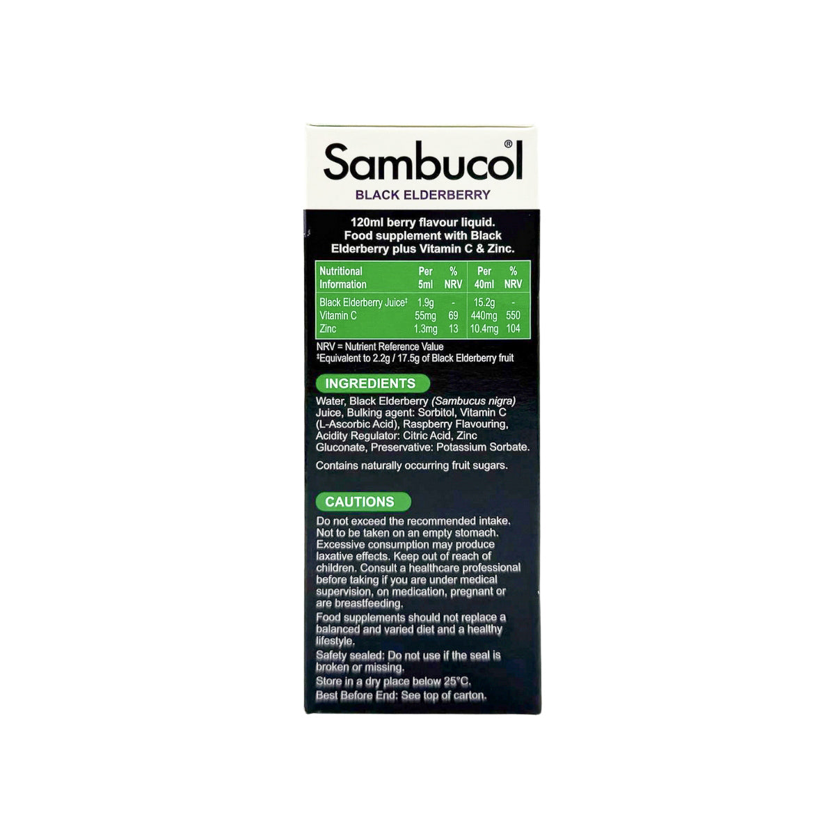 Sambucol Immuno Forte Liquid (No Added Sugar) for 3Y+, 120ml - Exp 12/26