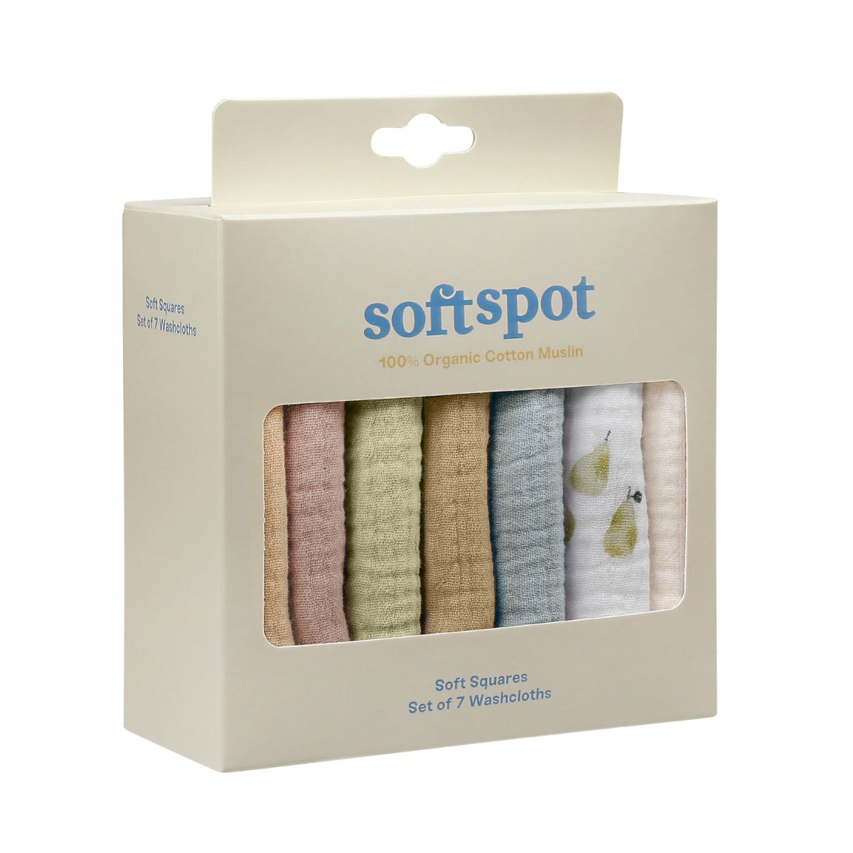 Soft Spot Squares Wash Cloth Set, 7pcs (3 Colors)