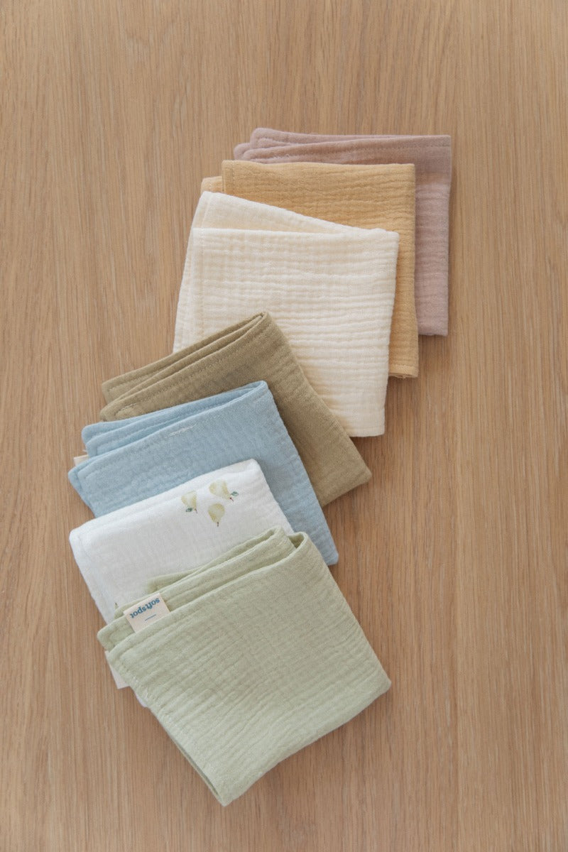 Soft Spot Squares Wash Cloth Set, 7pcs (3 Colors)